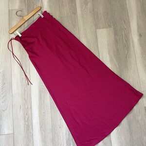 Fabrique Maxi Skirt side tie satin maxi womens Pink (small) minimalist party